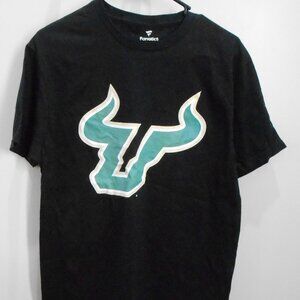 USF University of Southern Florida Men's Black Short Sleeve Bull Mascot Tee-Med